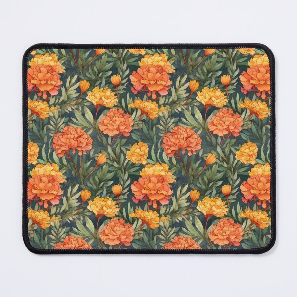 Item preview, Orange and Green Marigold Bloom Pattern designed and sold by sandy3105.