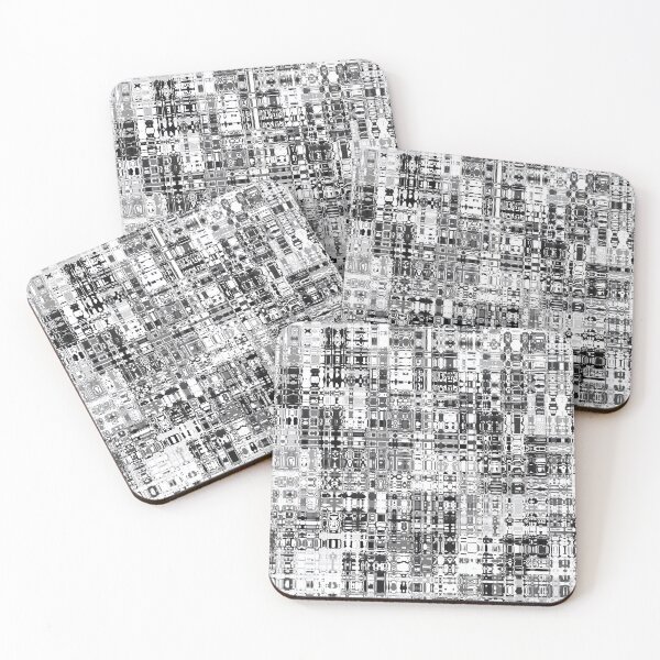 Item preview, Black and White Artistic and Creative Abstract Square and Tile Intricate Design Pattern designed and sold by Trevor Hirst.