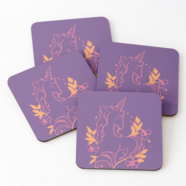 Item preview, Unicorn in purple and pink with flowers designed and sold by SamJanner.