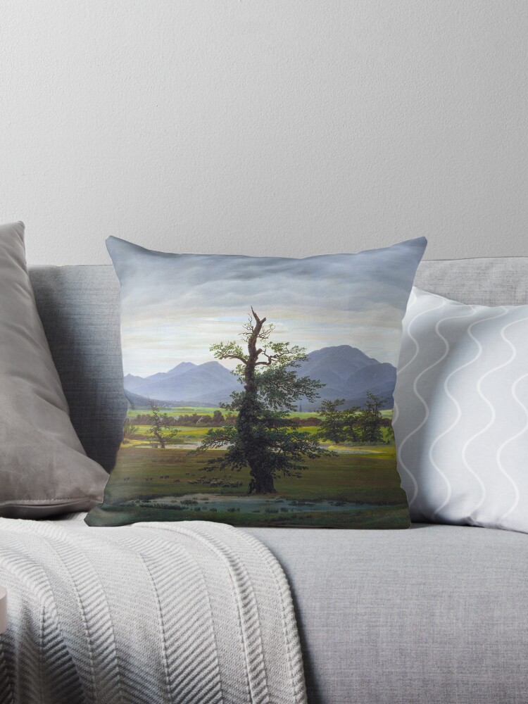 Caspar David Friedrich The Lone Tree Throw Pillow By Fineearth Redbubble