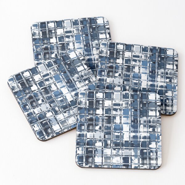 Item preview, Artistic and Creative Abstract Square and Tile Intricate Design Pattern in Blue designed and sold by Trevor Hirst.