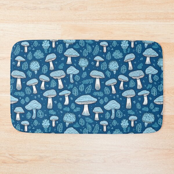 Item preview, Cute Blue Seamless Mushroom Pattern designed and sold by AdrianGrosu.