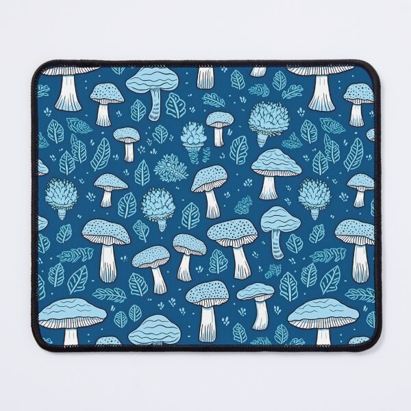 Item preview, Cute Blue Seamless Mushroom Pattern designed and sold by AdrianGrosu.