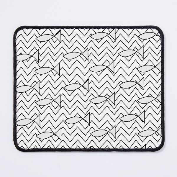 Item preview, Black and White Chevron Stripe Fish Pattern designed and sold by Nisha Prabhu.