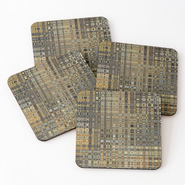 Item preview, Artistic and Creative Abstract Square and Tile Intricate Design Pattern in Gold designed and sold by Trevor Hirst.