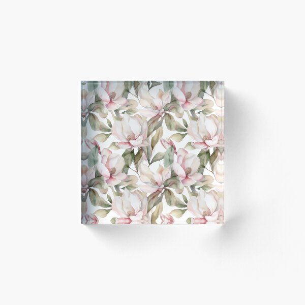 Item preview, Pink, Green and White Magnolia Pattern designed and sold by sandy3105.