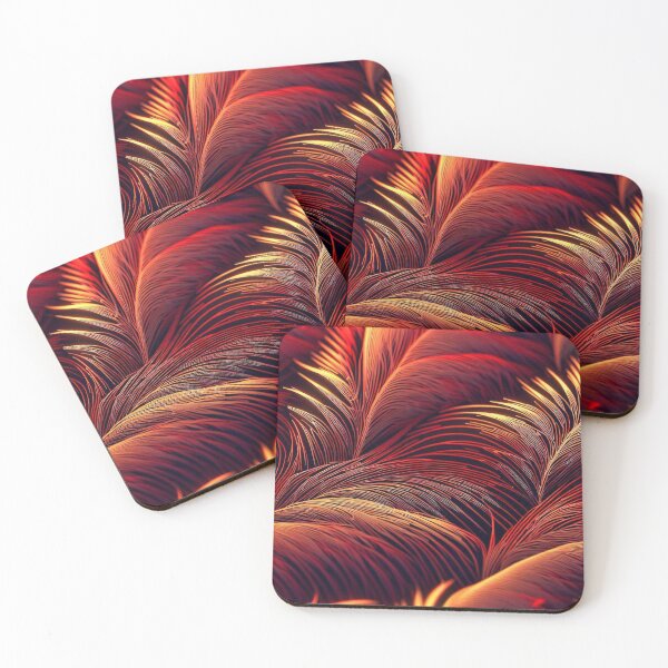 Item preview, Red and amber seamless feathers pattern designed and sold by TomFrontierArt.