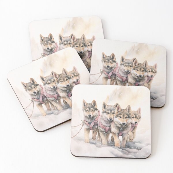 Item preview, Wolfdogs  painting designed and sold by Nocturne  Paws.