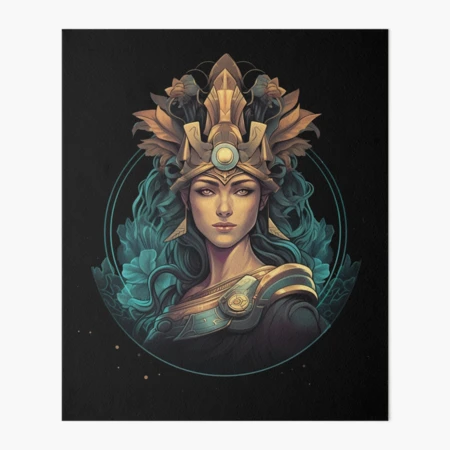 Goddess Athena Promachos Greek Mythology Art Board Print for Sale by  kurampies