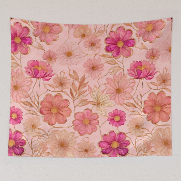 Item preview, PINK DAISY FLOWERS ROMANTIC ART PATTERN designed and sold by digitalartlb.