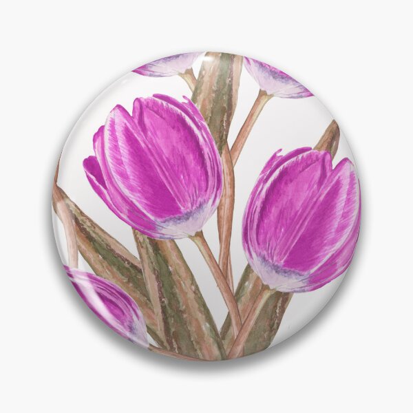 Item preview, Pink Tulips Watercolour Pattern designed and sold by BirdsNatureArt.