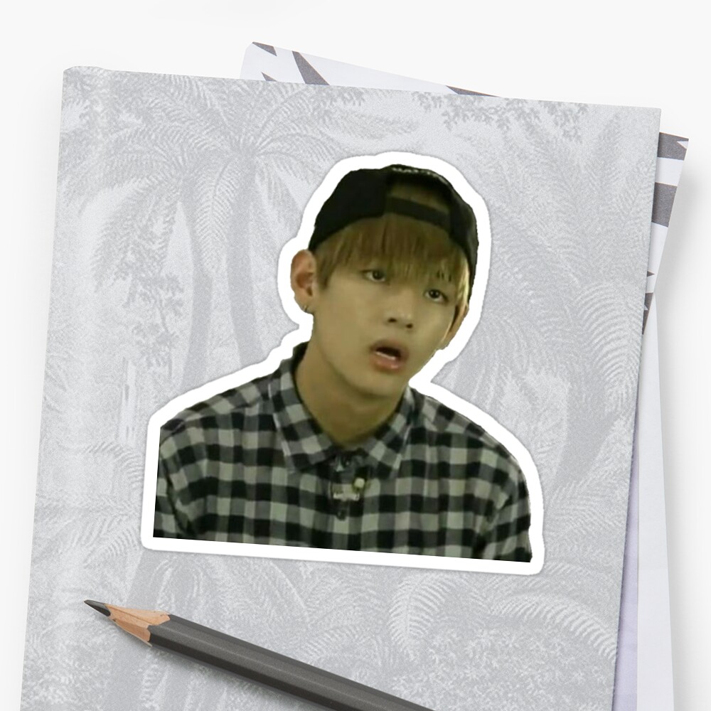 blanktae funny kpop sticker bts v stickers by cadeynamjoon redbubble