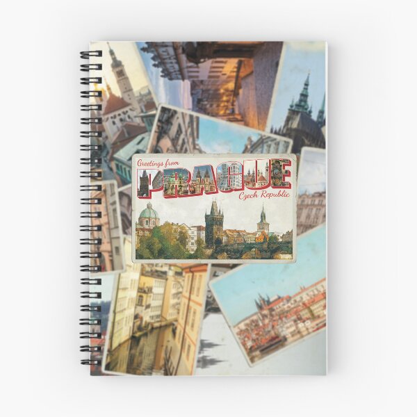 Artikelvorschau, Grüße aus Prag in der Tschechischen Republik Retro-Souvenir im Vintage-Stil entworfen und verkauft von DeveloperProp0.