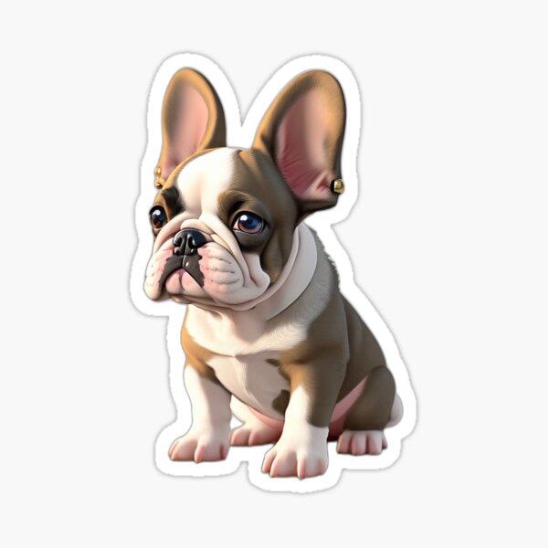 Vista previa del artículo con la obra «Cachorro de bulldog francés», diseñado y vendido por StikerShock.