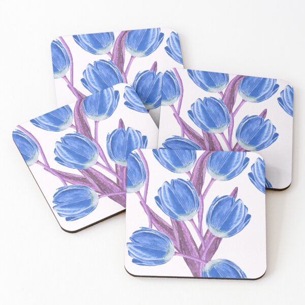 Item preview, Blue Tulips Watercolour  designed and sold by BirdsNatureArt.