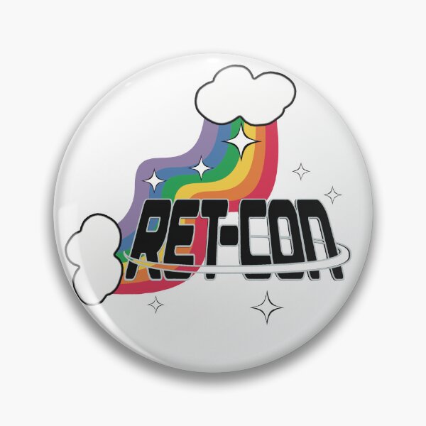 Item preview, Logotipo de Ret-Con Rainbow con nubes delineadas designed and sold by Ret-Con.