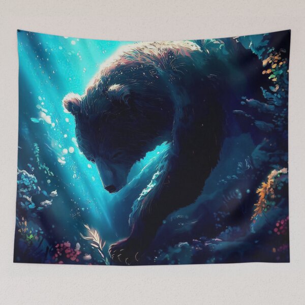 Item preview, Diving bear in the fantasy under water world  designed and sold by TomFrontierArt.
