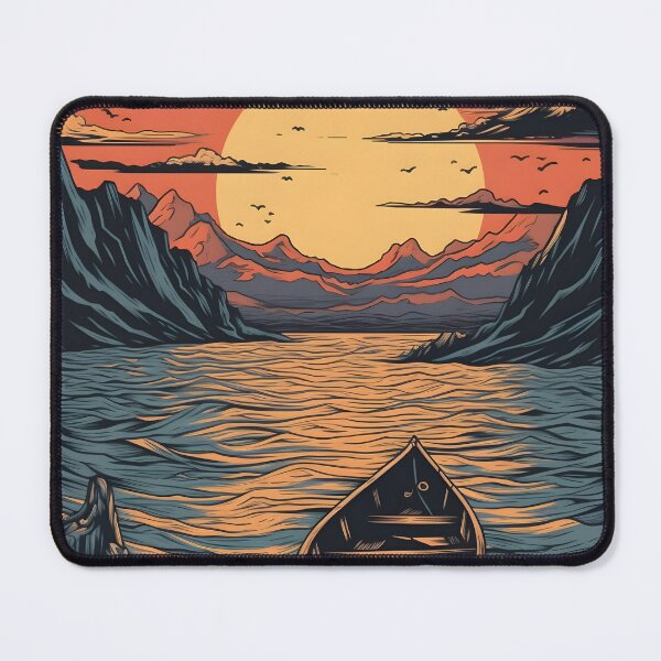 Item preview, Hyper-Detailed Canoe on the Lake Art Print designed and sold by aigcx.