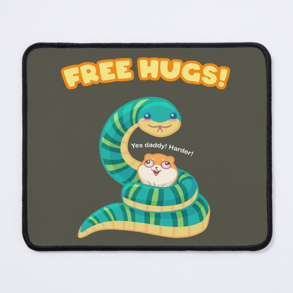 Item preview, Free Hugs - Kawaii Snake Choking Horny Hamster Meme designed and sold by Chonkitty.