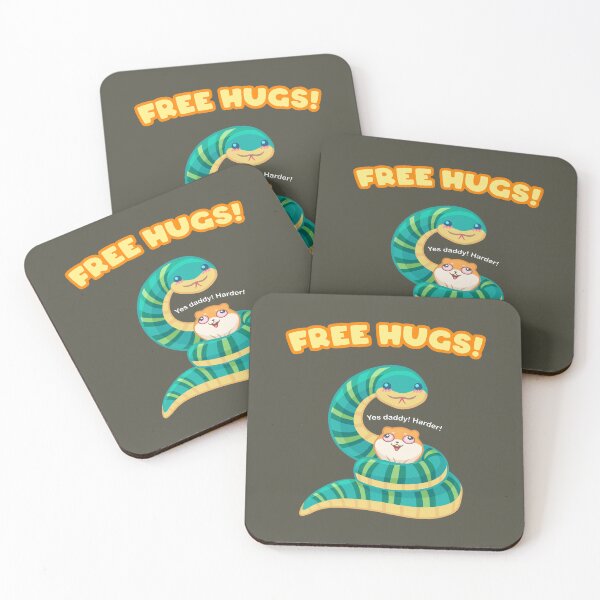 Item preview, Free Hugs - Kawaii Snake Choking Horny Hamster Meme designed and sold by Chonkitty.