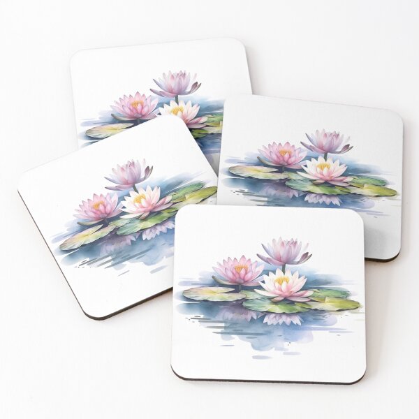 Item preview, Tranquil Serenade: Lily Flowers and Lily Pads in Watercolor designed and sold by Project-Firefly.