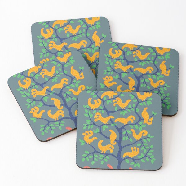 Item preview, Nomadic Harmony: Kyrgyz Felt Ornament Artwork with Birds on Tree and Cats on Ground designed and sold by Iskender Asanaliev.
