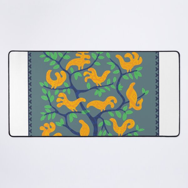 Item preview, Nomadic Harmony: Kyrgyz Felt Ornament Artwork with Birds on Tree and Cats on Ground designed and sold by Iskender Asanaliev.
