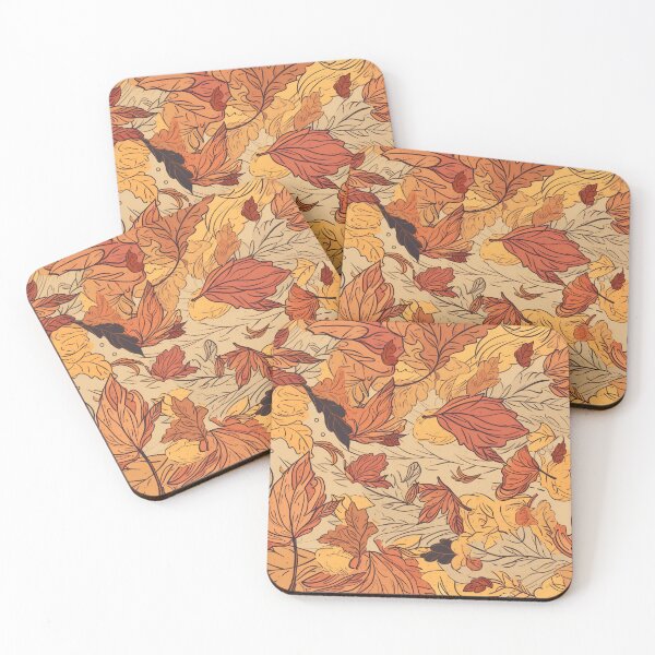 Item preview, Hand-Drawn Autumn Leaves: Windswept Seamless Pattern in Warm Hues designed and sold by stateofhuman.