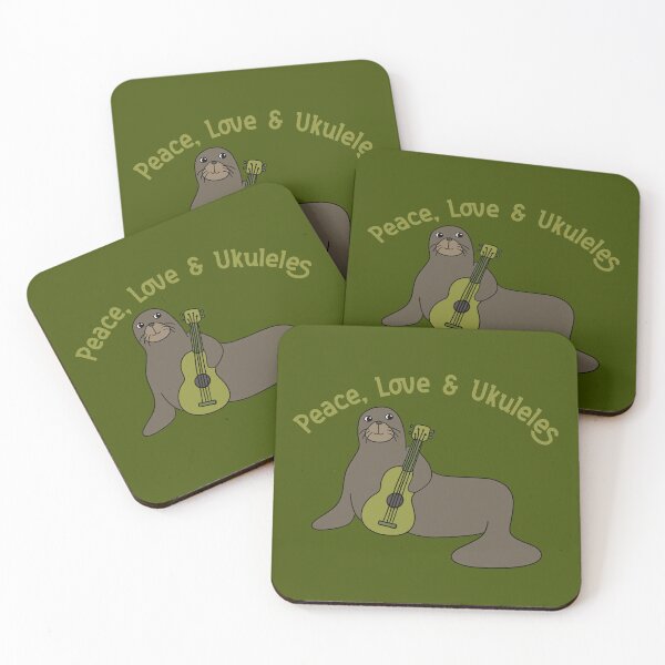 Item preview, Peace, Love and Ukuleles Hawaiian Monk Seal designed and sold by awkwarddesignco.