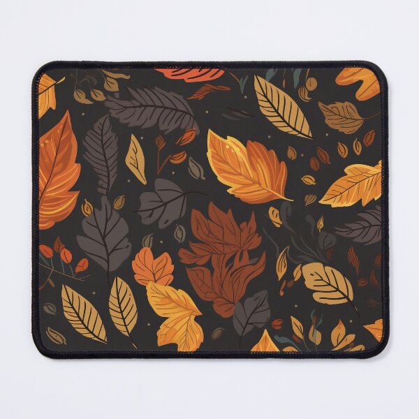 Item preview, Autumn's Nightfall: Hand-Drawn Windswept Leaves on a Dark Seamless Pattern designed and sold by stateofhuman.