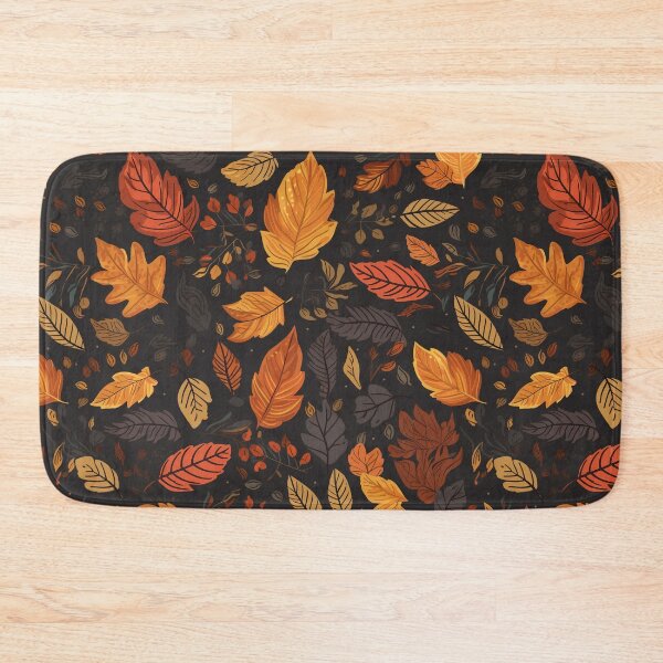 Item preview, Autumn's Nightfall: Hand-Drawn Windswept Leaves on a Dark Seamless Pattern designed and sold by stateofhuman.