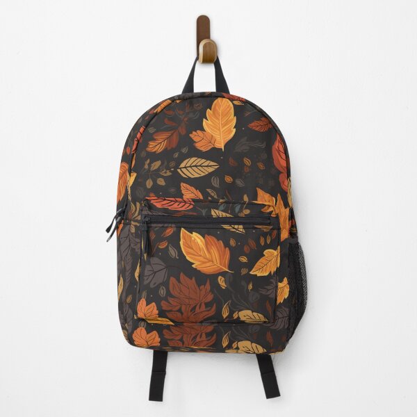 Item preview, Autumn's Nightfall: Hand-Drawn Windswept Leaves on a Dark Seamless Pattern designed and sold by stateofhuman.