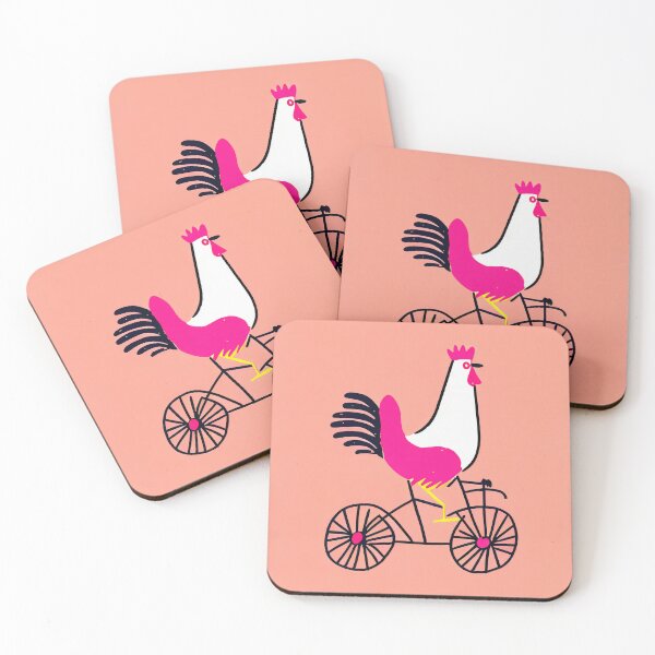 Artikelvorschau, Rooster's Bicycle Retro Poster Adventure Through Whimsy entworfen und verkauft von PinkNomad.
