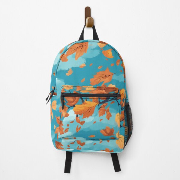 Item preview, Anime-Inspired Autumn: Seamless Pattern of Windblown Leaves in a Bright Sky designed and sold by stateofhuman.