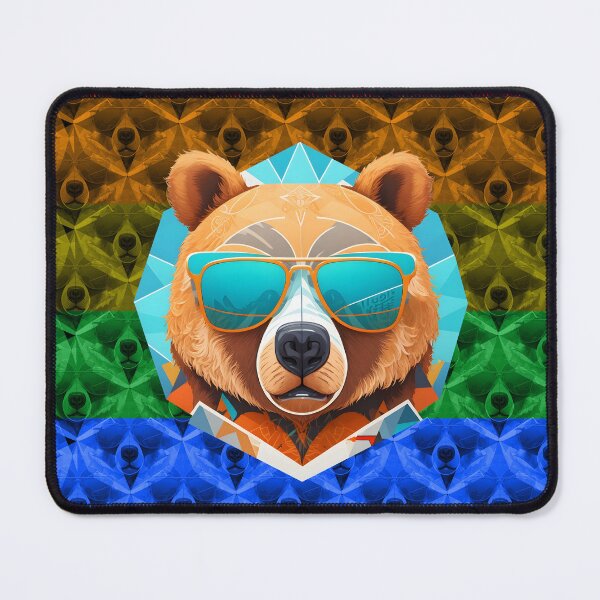 Item preview, Bear Pride ! Head of Bear with Colorful Sunglasses. Gay pride. More pride less prejudice ! designed and sold by The Animal Stuff.