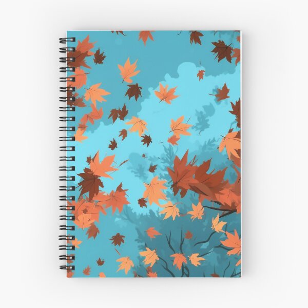 Item preview, Anime-Inspired Autumn var. 2: Seamless Pattern of Windblown Leaves in a Bright Sky designed and sold by stateofhuman.