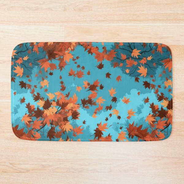 Item preview, Anime-Inspired Autumn var. 2: Seamless Pattern of Windblown Leaves in a Bright Sky designed and sold by stateofhuman.