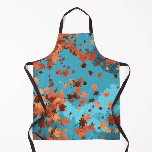 Item preview, Anime-Inspired Autumn var. 2: Seamless Pattern of Windblown Leaves in a Bright Sky designed and sold by stateofhuman.