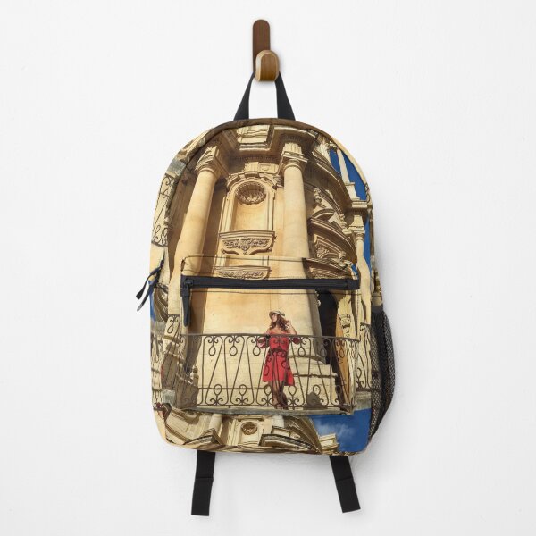 Item preview, A Woman in Red Explores the Baroque of Noto designed and sold by EpicVistas.
