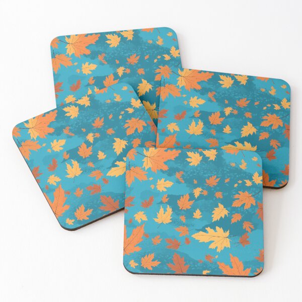 Item preview, Anime-Inspired Autumn var. 3: Seamless Pattern of Windblown Leaves in a Bright Sky designed and sold by stateofhuman.