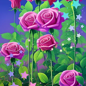 Artwork thumbnail, Pretty Star Roses by Glitteratzzi Couture