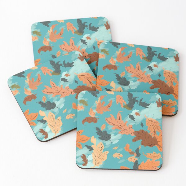 Item preview, Anime-Inspired Autumn var. 4: Seamless Pattern of Windblown Leaves in a Bright Sky designed and sold by stateofhuman.