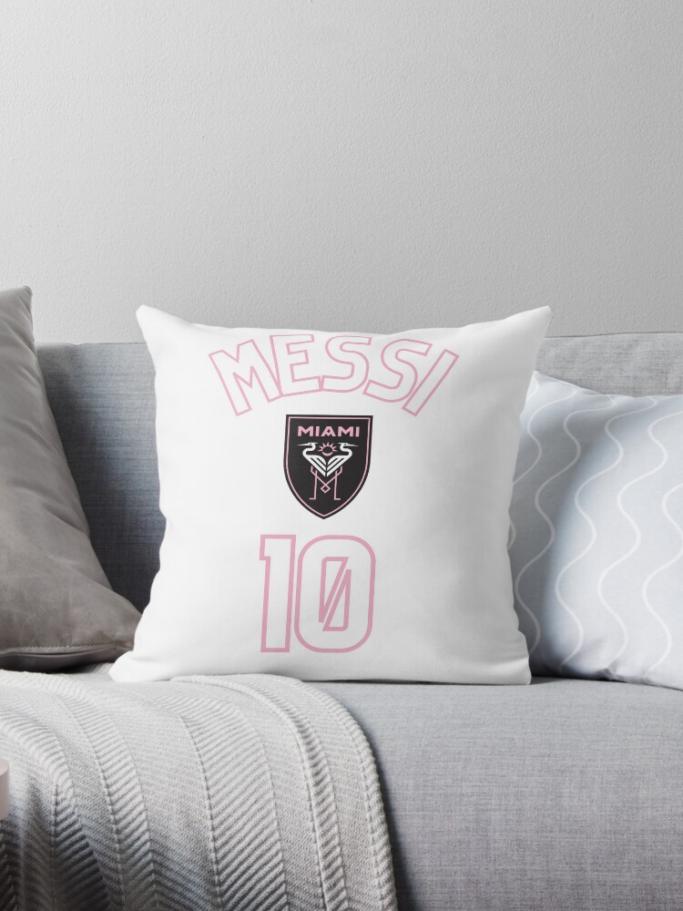 Lionel Messi Inter Miami Supporters Merchandise ' Throw Pillow for Sale by  EmilGumede