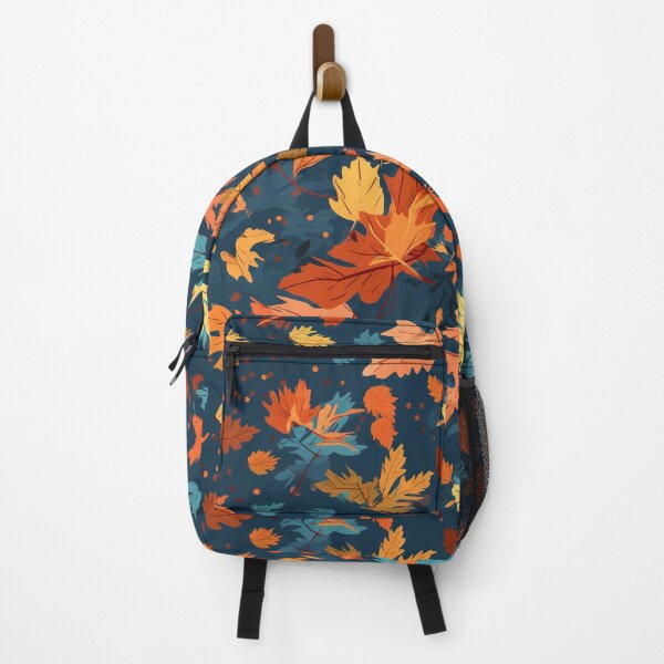 Item preview, Twilight Tones of Autumn: Seamless Leaf Pattern in Dark Gray/Blue designed and sold by stateofhuman.