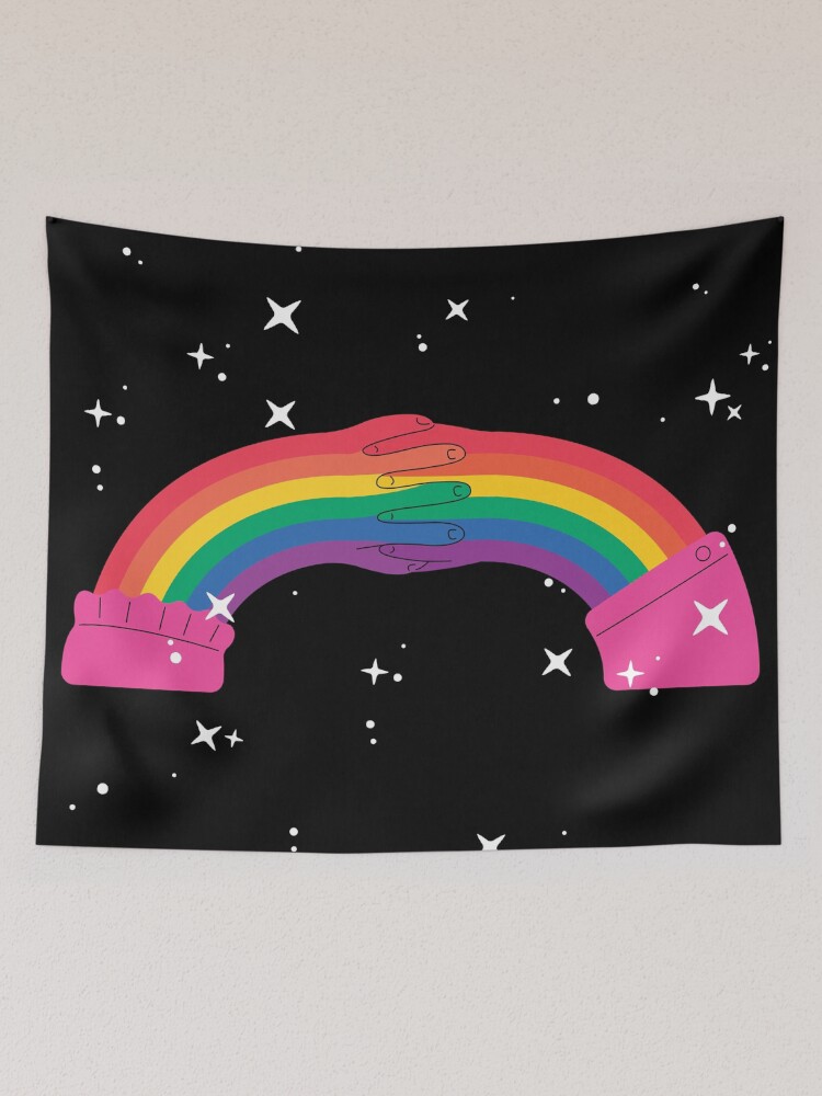 Thumbnail 2 of 3, Tapestry, Hand To Hand Pride Month designed and sold by OverDoseDesign.