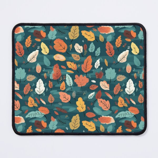 Item preview, Twilight Tones of Autumn var. 3: Seamless Leaf Pattern in Dark Gray/Blue designed and sold by stateofhuman.