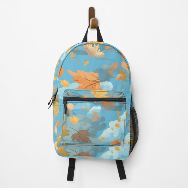 Item preview, Anime-Inspired Autumn var. 5: Seamless Pattern of Windblown Leaves in a Bright Sky designed and sold by stateofhuman.
