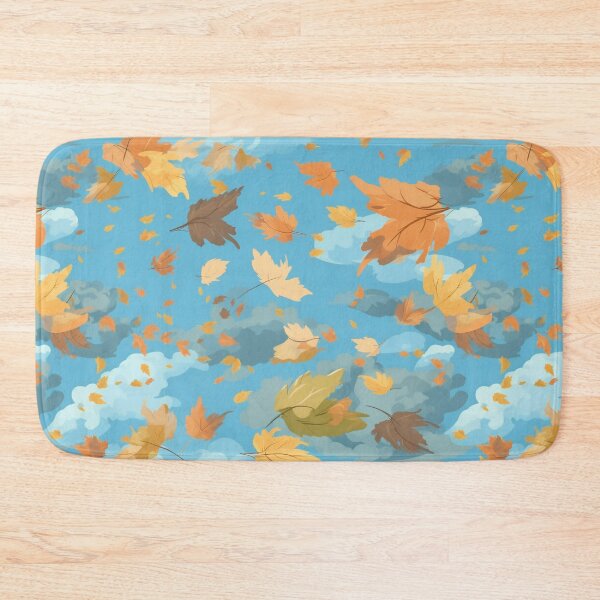 Item preview, Anime-Inspired Autumn var. 5: Seamless Pattern of Windblown Leaves in a Bright Sky designed and sold by stateofhuman.