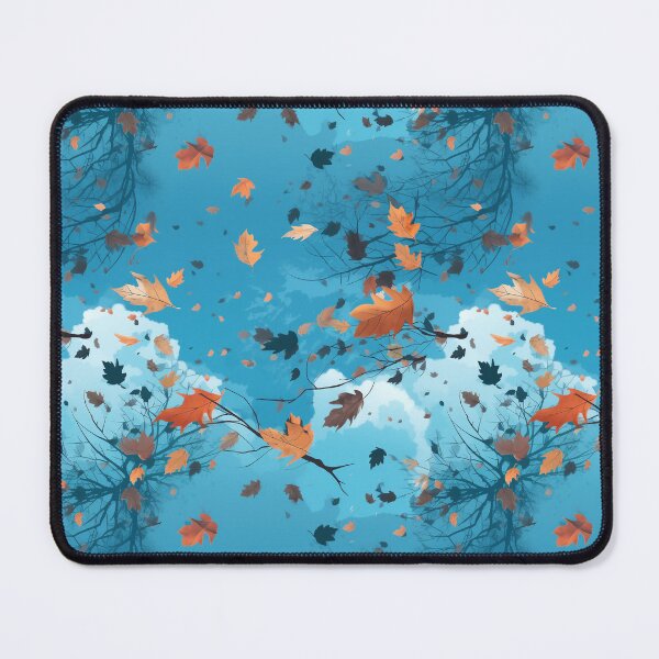 Item preview, Anime-Inspired Autumn var. 7: Seamless Pattern of Windblown Leaves in a Bright Sky designed and sold by stateofhuman.