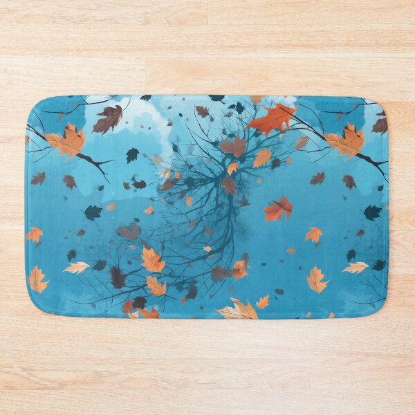 Item preview, Anime-Inspired Autumn var. 7: Seamless Pattern of Windblown Leaves in a Bright Sky designed and sold by stateofhuman.